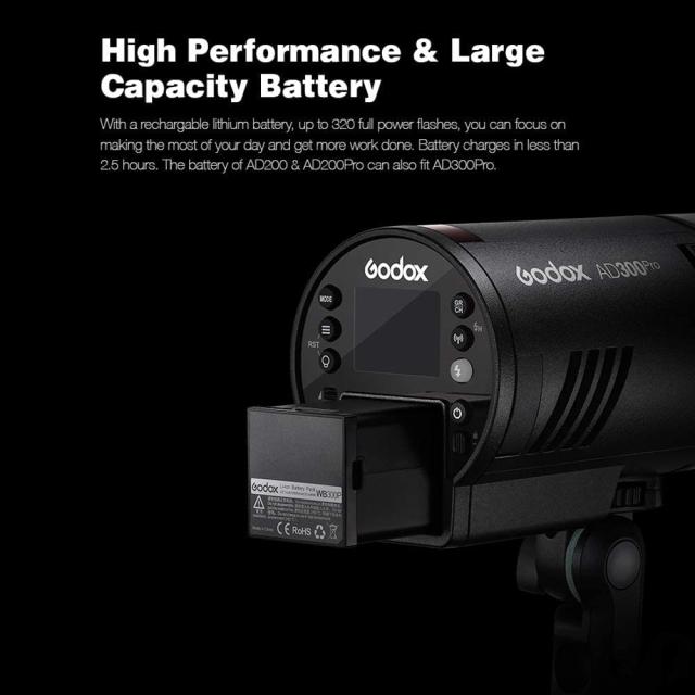 【Godox正規代理】Godox AD300Pro フラッシュストロボ TTL 2.4G スタジオ向け 300W 1/8000 HSS 2色モデリング5600±100K 0.01-1.8Sリサイ