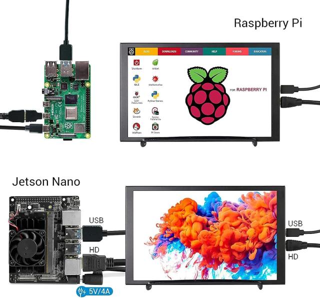ELECROW モバイルモニター 8インチ タッチパネル搭載 小型ディスプレイ HDMI対応 解像度1280×800 IPS液晶 軽量 薄型 USB給電 Raspberry_2
