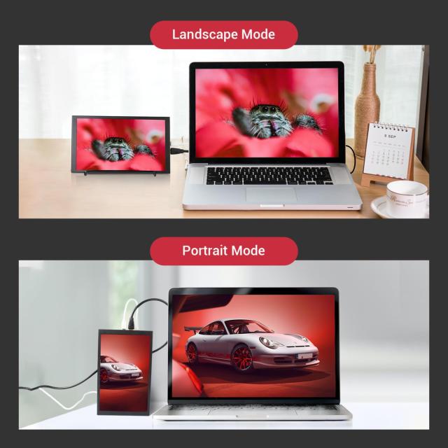 ELECROW モバイルモニター 8インチ タッチパネル搭載 小型ディスプレイ HDMI対応 解像度1280×800 IPS液晶 軽量 薄型 USB給電 Raspberry_7