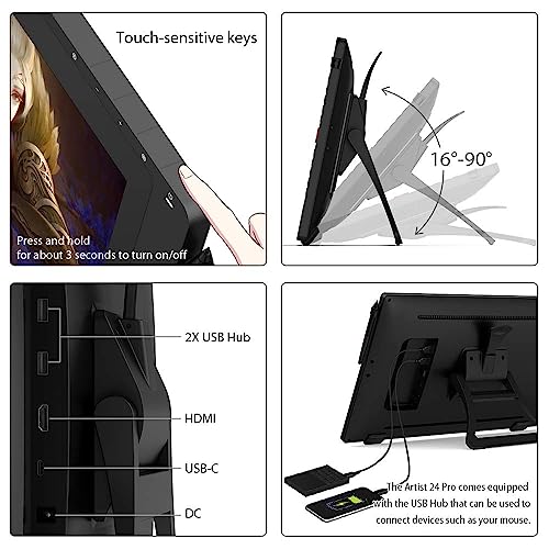 XP-Pen 液タブ 23.8型 2K QHD 液晶ペンタブレット エクスプレスキー20個搭載 傾き検知機能 バッテリーフリーペン お絵描きソフト付き VES_9