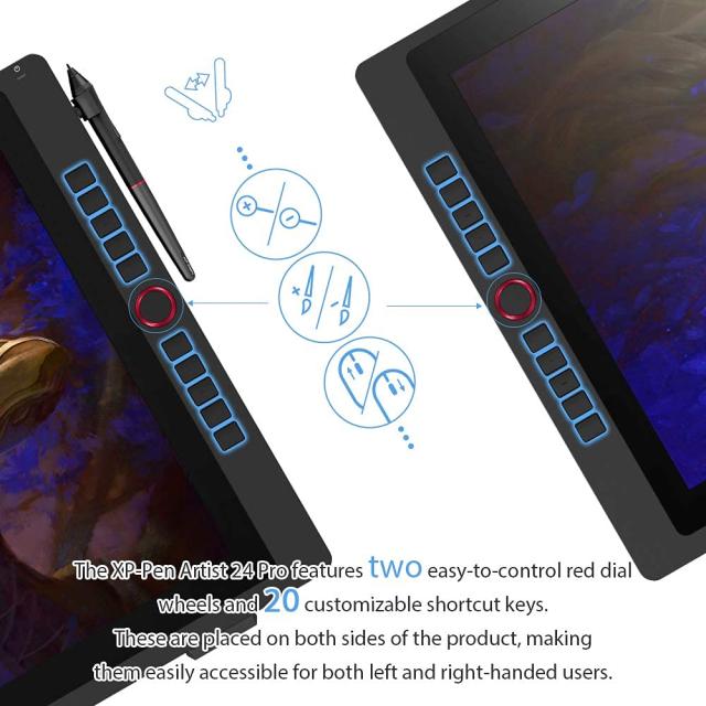 XP-Pen 液タブ 23.8型 2K QHD 液晶ペンタブレット エクスプレスキー20個搭載 傾き検知機能 バッテリーフリーペン お絵描きソフト付き VES_5