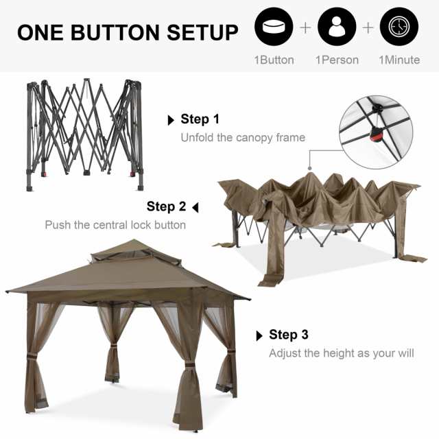 ABCCANOPY ワンタッチタープテント 3mx3m センターロック付き サイドシート4枚 メッシュスクリーン 蚊帳テント 虫除け対策 バグガード  大の通販はau PAY マーケット - エブリデイセレクト | au PAY マーケット－通販サイト