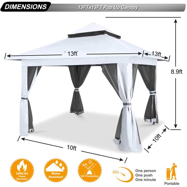 ABCCANOPY ワンタッチタープテント 3mx3m センターロック付き サイドシート4枚 メッシュスクリーン 蚊帳テント 虫除け対策 バグガード  大の通販はau PAY マーケット - エブリデイセレクト | au PAY マーケット－通販サイト