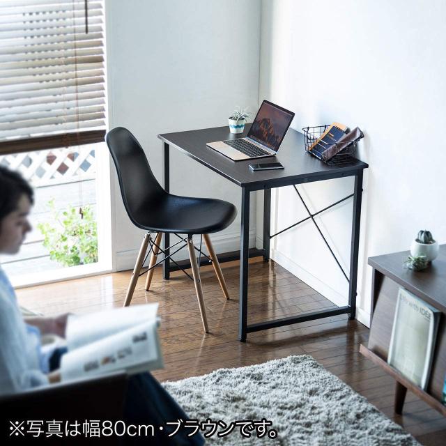 サンワダイレクト シンプルワークデスク 幅80cm×奥行60cm 組立簡単 モニターアーム対応 パソコンデスク ブラック 100-DESKF002BK_6