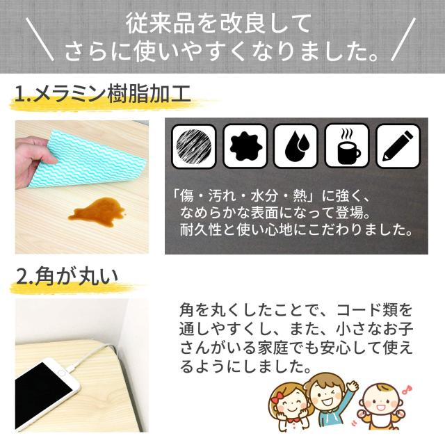[山善] 折りたたみ デスク 幅80×奥行40×高さ70cm コンパクト 傷・汚れ・水分・熱に強い天板(メラミン加工) なめらかな表面 角が丸い ア_3
