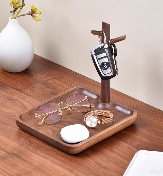アクセサリー 胡桃の木製キースタンド 玄関 小物入れ 楽天市場】木製