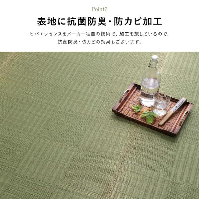 イケヒコ い草 自然素材 ラグ カーペット 花ござ 裏張りなし 長方形