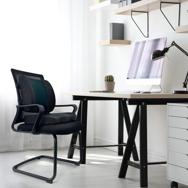 Amazonベーシック シートクッション＆ランバーサポート クールジェル メモリーフォーム ブラック 42 cm x 37.9 cm x 7 cm/32.9 cm x 32 cm_5