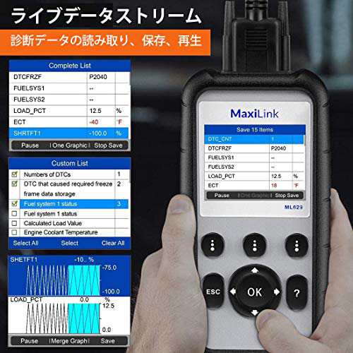 Autel obd2 診断機 ML629 自動車故障診断機 ABS/SRS/トランスミッション/エンジンシステム診断 自動VINスキャンツール チェック エンジンの通販はau PAY マーケット - ゆうぎり au PAY マーケット店 | au PAY マーケット－通販サイト