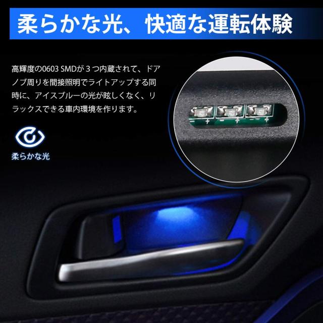 50 プリウス用 LEDインサイド ドアハンドル アンビエント 無加工カプラーON 照明 ターコイズ TQS プリウス50系専用 LEDインサイドドアハンドル アンビエントを販売中
