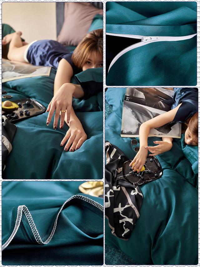 MILDLY 布団かばーシングル 4点セット エジプト超長綿100% 布団カバーセット シングル：掛け布団カバー ボックスシーツ 枕カバー*2 MILDLY 布団カバーシングル 4点セット エジプト超長綿100% 布団カバー