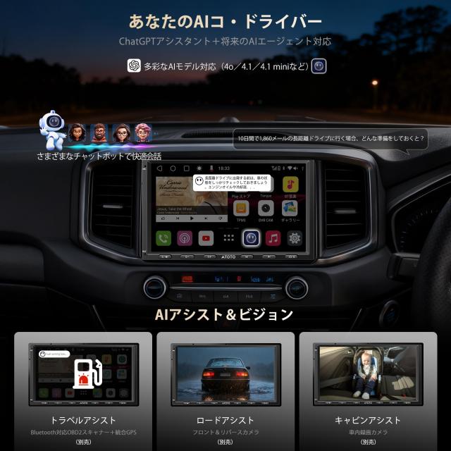 ATOTO S8MS Androidナビ 2DINディスプレイオ ディオ 8コア4GB 32GB 7