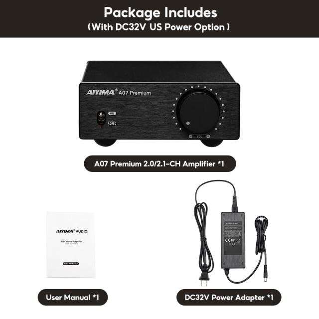 【極美品】AIYIMA A07 TPA3255 サウンドアンプ ハイレゾ対応 AIYIMA A07 プロ Bluetooth アンプオーディオ APTX HD TPA3255