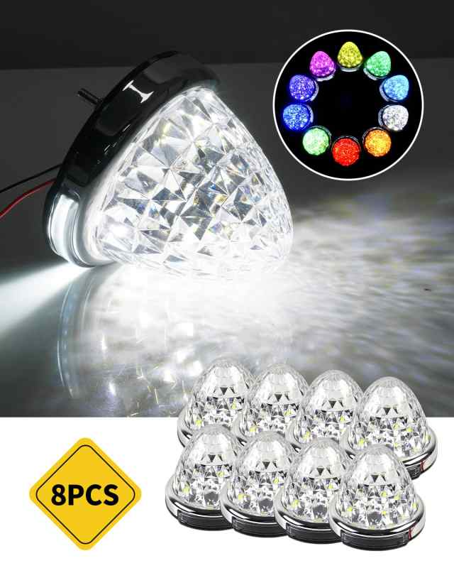 Cartist LED サイドマーカーランプ 路肩灯 両面発光 トラック専用 2023年5月 新型 IP67 DC 10-50V 無極性 丸型 新型LEDマーカー 高輝度 の通販は