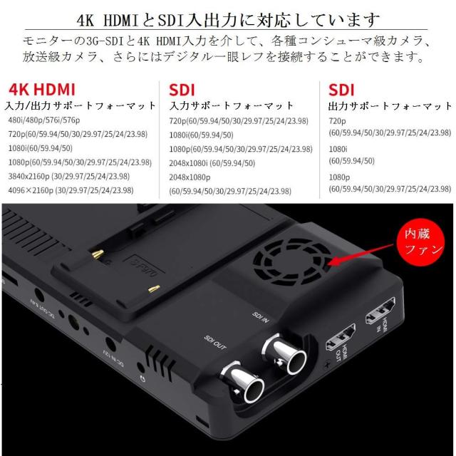 Feelworld LUT6S 6インチ2600nit高輝度HDR/3D LUT波形ベクトル図RGBヒストグラムタッチスクリーン ビデオ・一眼レフカメラ用フィールドモ_4