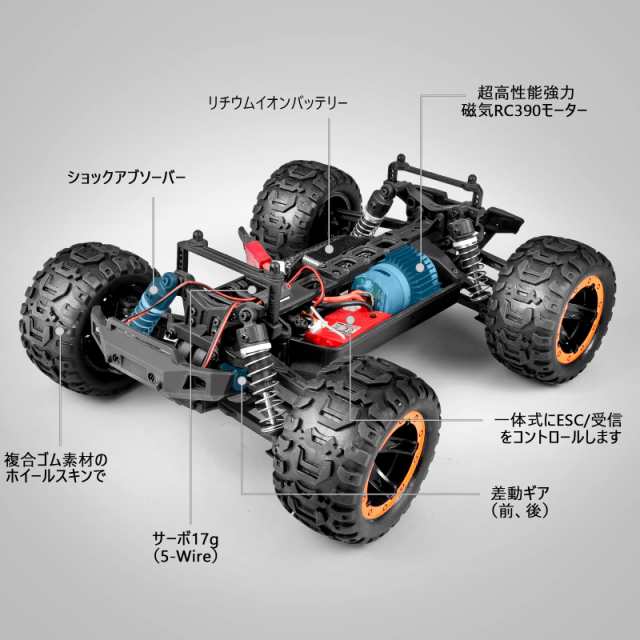 ラジコンカー HBXラジコンカー オフロード 4WD 1/16 RTR 電動RCカー 2.4Ghz無線操作 リモコンカー 40 km/h 高速  競技可能 レーシング ラの通販はau PAY マーケット - 良品良質SHOP au PAY マーケット店 | au PAY マーケット－通販サイト