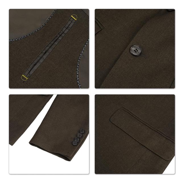 YFFUSHI] スーツ メンズ 3点セット ジャケット スラックス ベスト