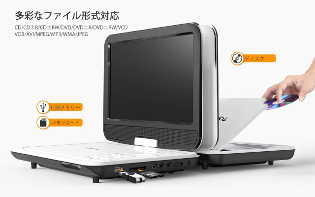 ポータブルDVDプレーヤー Topcony 12.5型 持ち運び 車載 10.5インチ 液晶画面付き cdプレーヤー ダブルスピーカー  充電式バッテリー 5時の通販はau PAY マーケット - 36Shopkt 送料無料 | au PAY マーケット－通販サイト