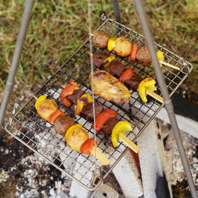 Boundless Voyage チタン焼き網 ソロキャンプ 極軽 ファイアグリル BBQ