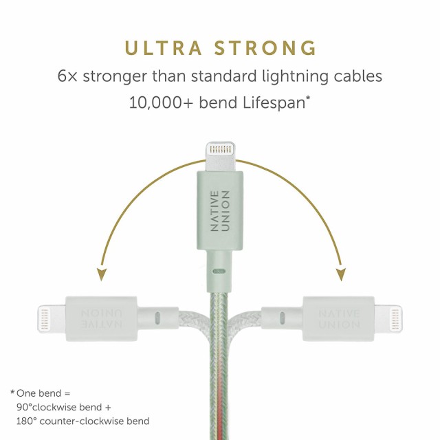 NATIVE UNION [ネイティブユニオン] BELT Cable XL 充電ケーブル 3m [MFi認証] USB-A USB Type A to ライトニング iPhone 急速充電 デーの通販は