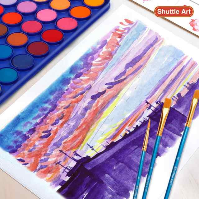Shuttle Art 固形水彩 絵の具 36色セット 固体水彩 透明 鮮やか