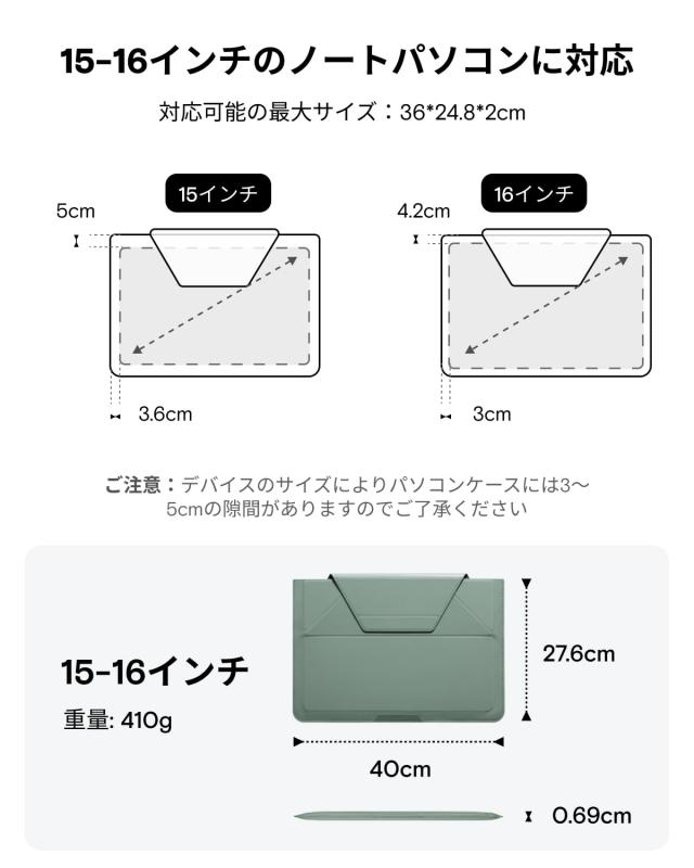 MOFT【公式直営店】ノートパソコンケース スリーブケース ノートpcスタンド 多機能 ケース/スタンド MacBook Air/MacBook Pro/iPad/Lapto_5