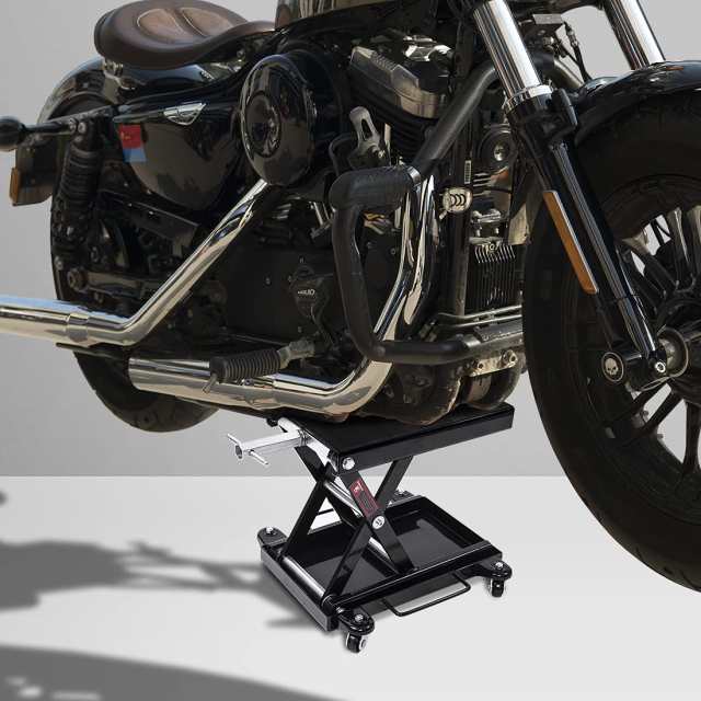 Donext バイクジャッキ バイクリフト リフトドーリー 耐荷重500kg ソケット付 ゴムマット付 キャスター付き ブラック｜au PAY  マーケット