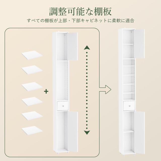 SoBuy 隙間収納 ランドリーラック スリム おしゃれ 幅20*奥20*高さ1 SoBuy 隙間収納ラック 幅20×奥行20×高さ180cm ホワイト