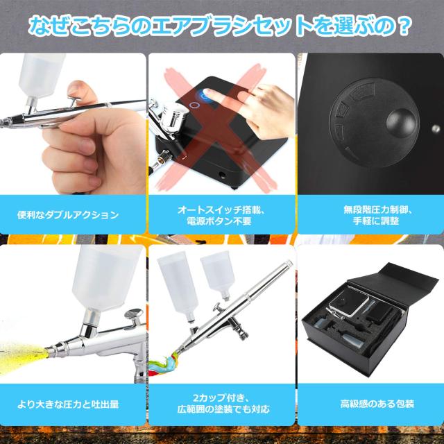 最新オートスイッチ版】Fotomus エアブラシ ミニコンプレッサー