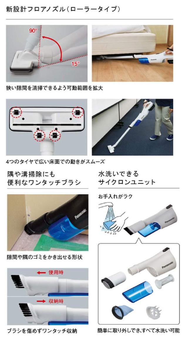 パナソニック 充電サイクロン式クリーナー 18V 5.0Ah 電池1個/充電器付 デュアル (14.4V/18V対応) 吸引持続力約6倍(EZ37A3比) スティック