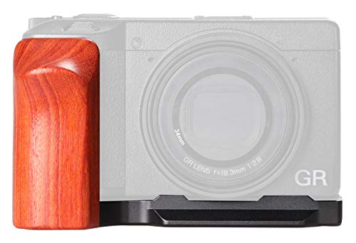 WEPOTO Ricoh GR III GR IIIx 用ハンドグリップメタル赤檀木材 (GP-GR3