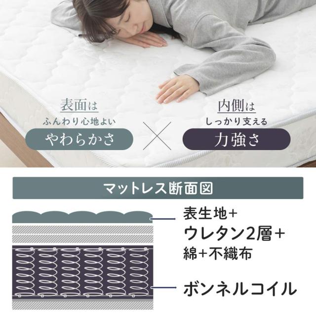 アイリスプラザ 長持ちボンネルコイルマットレス 厚さ16.5cm 連結コイル416個 ムレにくい高通気性 ISO9001取得工場で生産 表面やわらか 内側ウレタン2層構造  セミダブル ホワイト BCMT-SD Amazon.co.jp: アイリスプラザ 長持ちボンネルコイルマットレス 厚さ