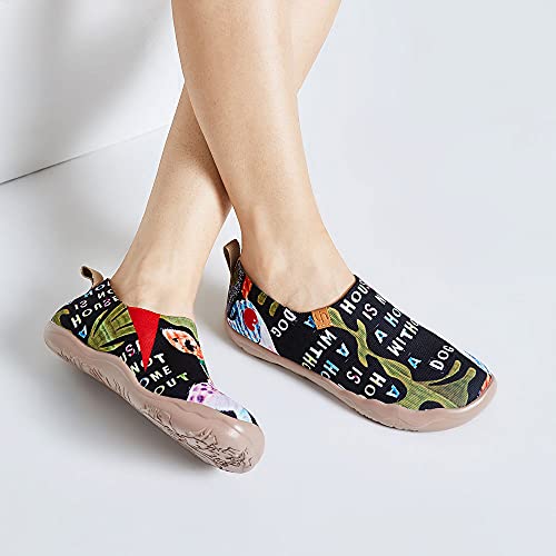 UIN 犬アート ニット シューズ レディース ローファー スリッポン ファッション 超軽量 旅靴 シューズ カジュアルシューズ カップル靴 UIN 犬アート ニット シューズ レディース ローファー スリッポン