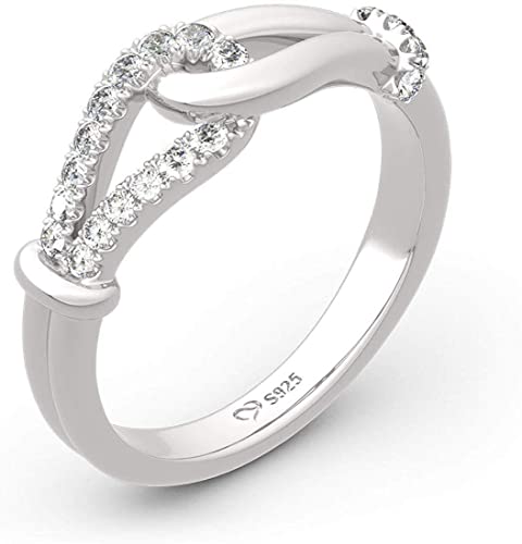 Jeulia] インフィニティ リング 指輪 リボンデザイン レディース