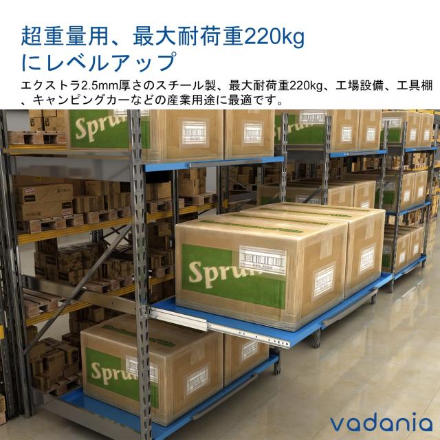 VADANIA 超重量用スライドレール 900mm Heavy Duty引き出しスライド VA2576 かんぜんな拡張ボール 左右1セット_2