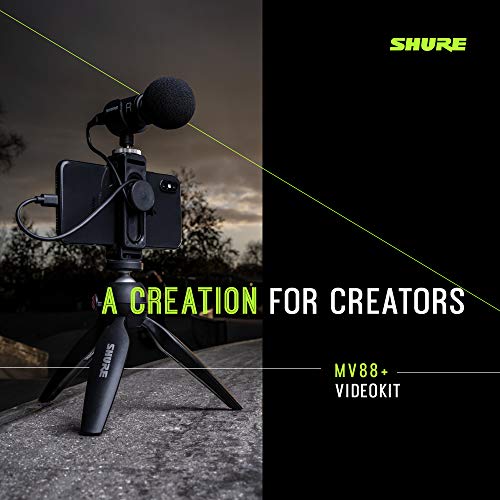 SHURE MV88+ ビデオキット ステレオコンデンサーマイク MV88+DIG-VIDKIT USB接続 USB-C スマホ ステレオ 配信 ストリーミング YouTube 撮