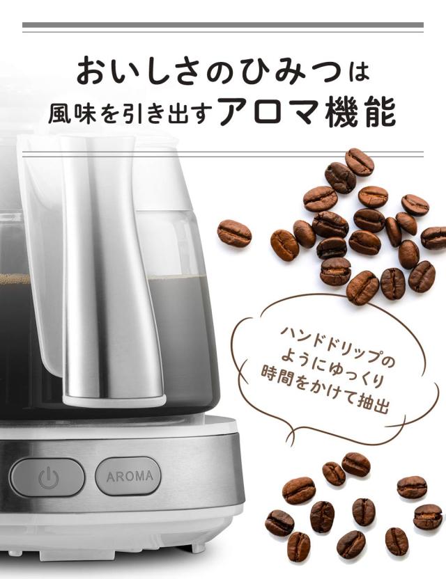 DeLonghi(デロンギ) De’Longhiドリップコーヒーメーカー アクティブ ICM12011J-W レギュラーコーヒー 5杯用 ペーパーレスフィルター [ト_3