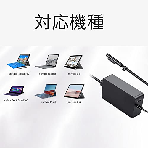 Surface サーフェス 充電器 65W Surface Pro3/4/5/6/7/X/8電源