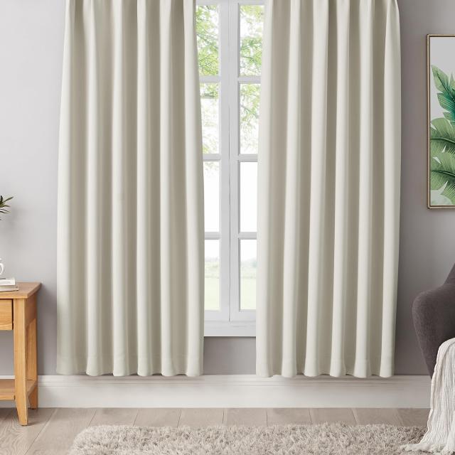 Hansleep カーテン 1級遮光 2枚組 100cm×135cm ベージュ Hansleep カーテン 1級遮光 2枚組 断熱 防寒 防音 省エネ 厚手 無地