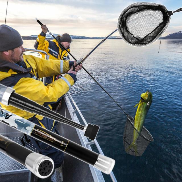 玉網 ランディングネット 小継玉の柄 伸縮タモ網 ガラス繊維製 コンパクト 淡水/海水両用 3.9m