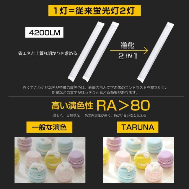 LED蛍光灯 LEDベースライト 60W形 全光束4200lm 消費電力36W 昼光色(6500K) 120CM 薄型蛍光灯 長寿命 【メーカー保証二年】 家庭、事務所_4