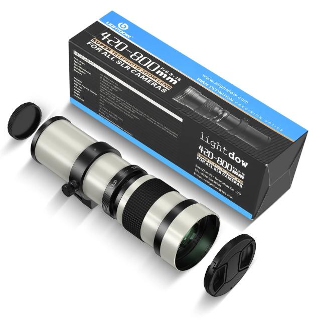 Lightdow 望遠ズームレンズ 420-800mm f/8.3-16 for キヤノンEF/EF-S レンズfor Canon EOS Kiss X10i X10/250D X9i X9 X8i X7i X6i X5 X4