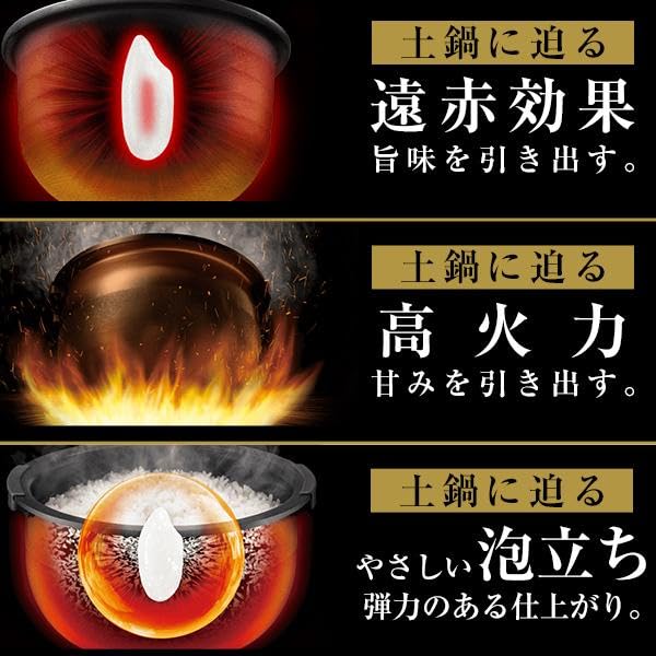 タイガー魔法瓶(TIGER) 炊飯器 5.5合 圧力IH式 ご泡火炊き少量旨火炊き オフブラック JPI-A100 KO