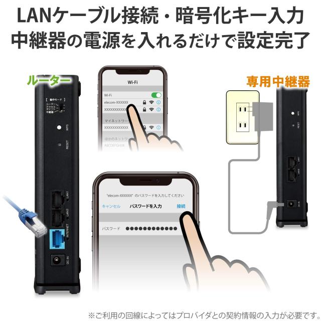 エレコム メッシュ WiFiルーター 無線LAN 親機+中継器セット WiFi6 
