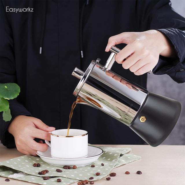 Easyworkz ディエゴ 直火式 エスプレッソメーカー 4 カップ ステンレス