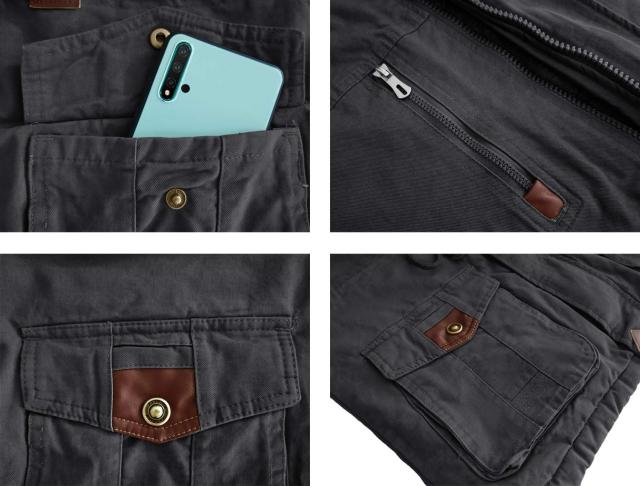 KEFITEVD] モッズコート メンズ ミリタリー系 ジャケット フード付き