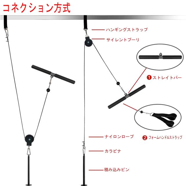 プーリーケーブルマシン LAT ラットプルダウン ケーブル トレーニング