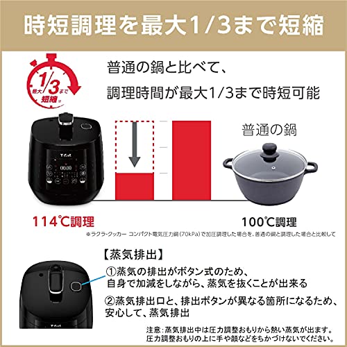 ティファール 電気圧力鍋 3L 2~4人用 1台10役 独自の煮込み鍋 「ラクラ