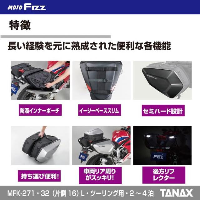 ばこさん専用 タナックス(TANAX) MOTOFIZZ サイドバッグ カービングシェルケース