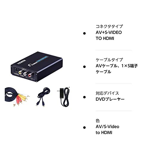 コンポジット/S端子 to HDMI 変換器 1080P対応 Composite 3RCA AV/S